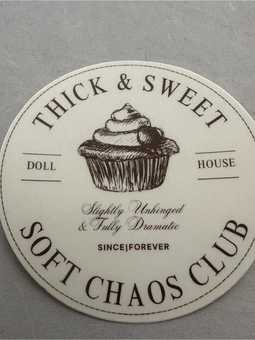 Cream Round Decorative Sticker - Picture 3 of 3